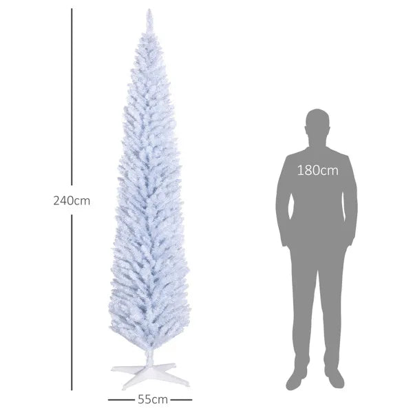 8' Slim Artificial Christmas Tree with 618 Realistic Branches