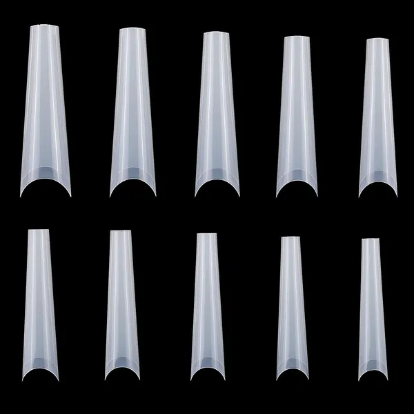 500pcs Extra Long C-Curve Nail Tips - Half Cover French Acrylic Nails