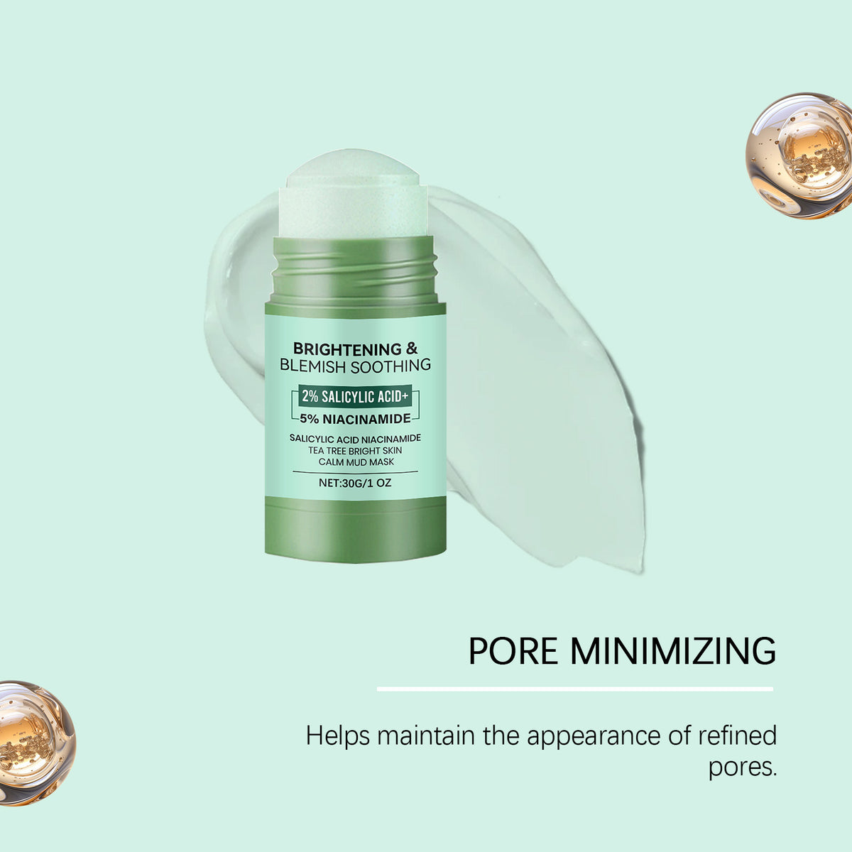 Tea Tree Mud Mask Stick 30g - Clarifying Facial Skin Care Tool