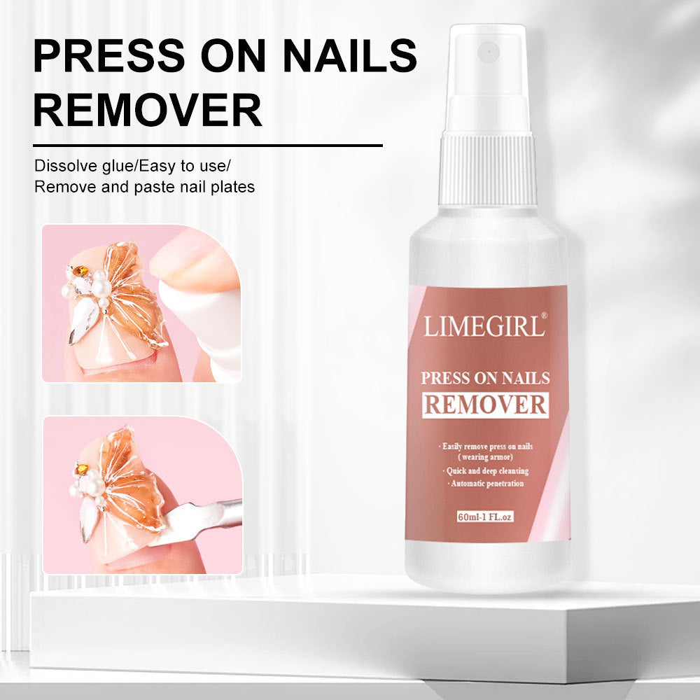 Manicure Nail Tips & Nail Glue Set - Solid State Nail Tips & Remover Glue