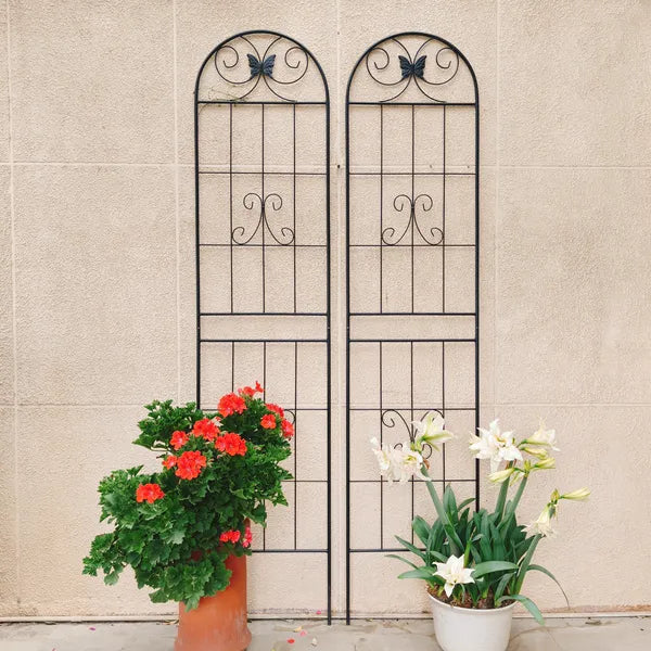 Metal Garden Trellis - 4 Pack, 86.7" Rustproof Support for Climbing Plants - Black