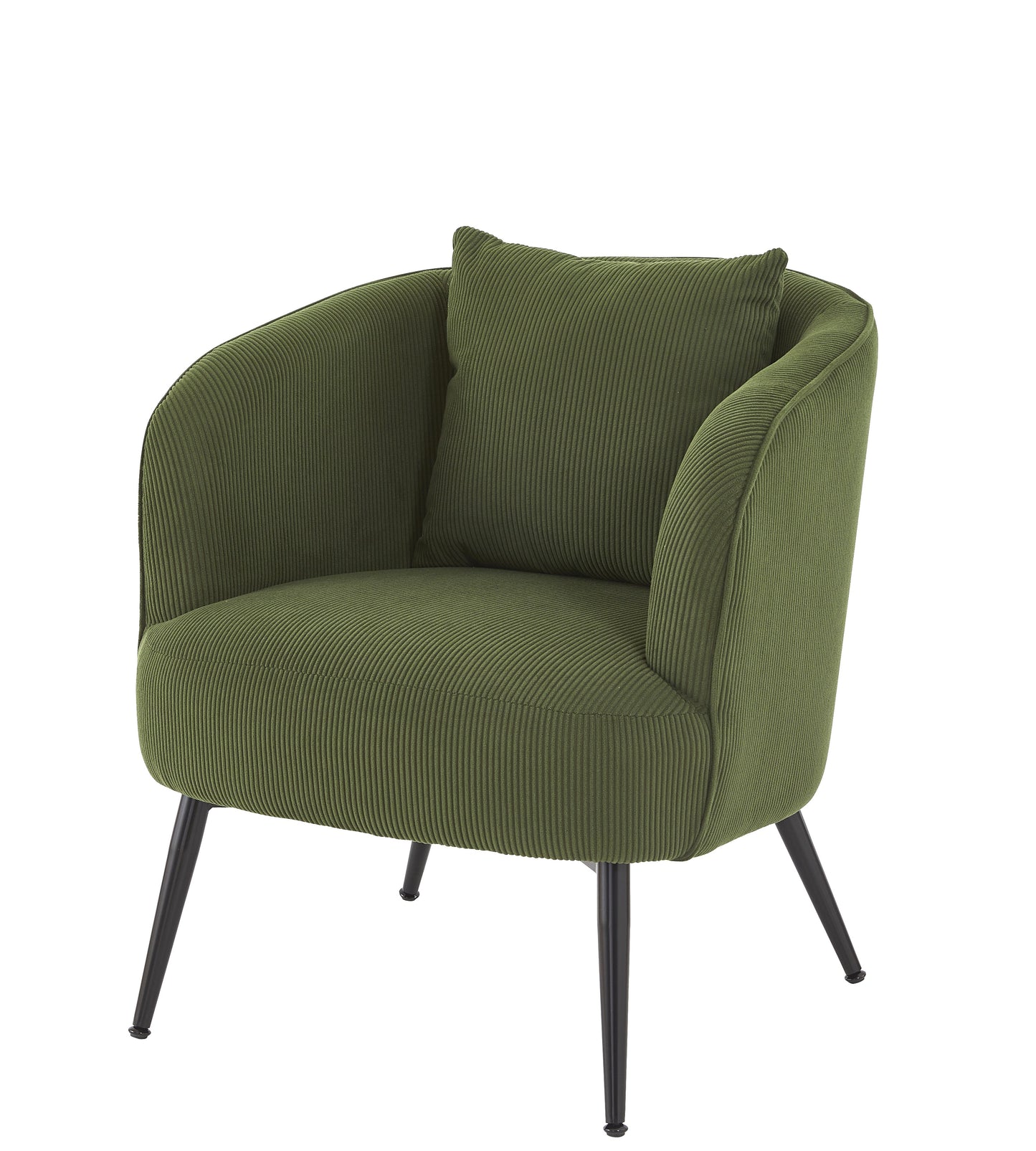 Velvet Accent Chair With Pillow, Modern Upholstered Armchair Metal
