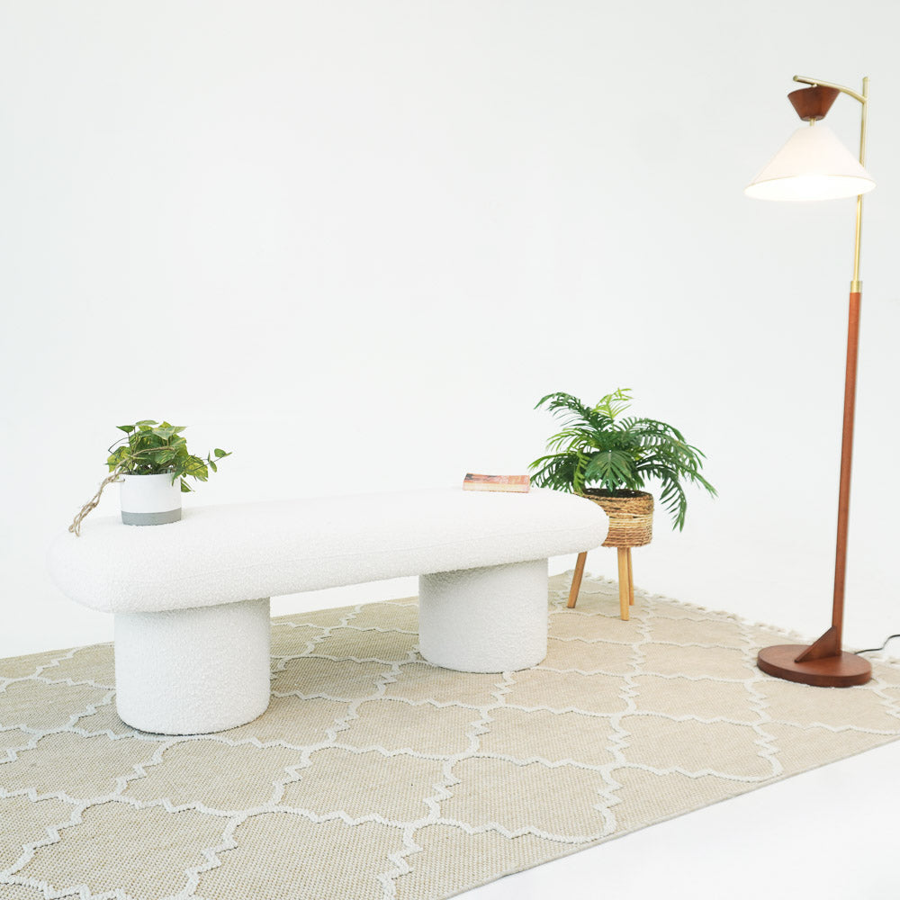 Randolph Ivory Boucle Bench