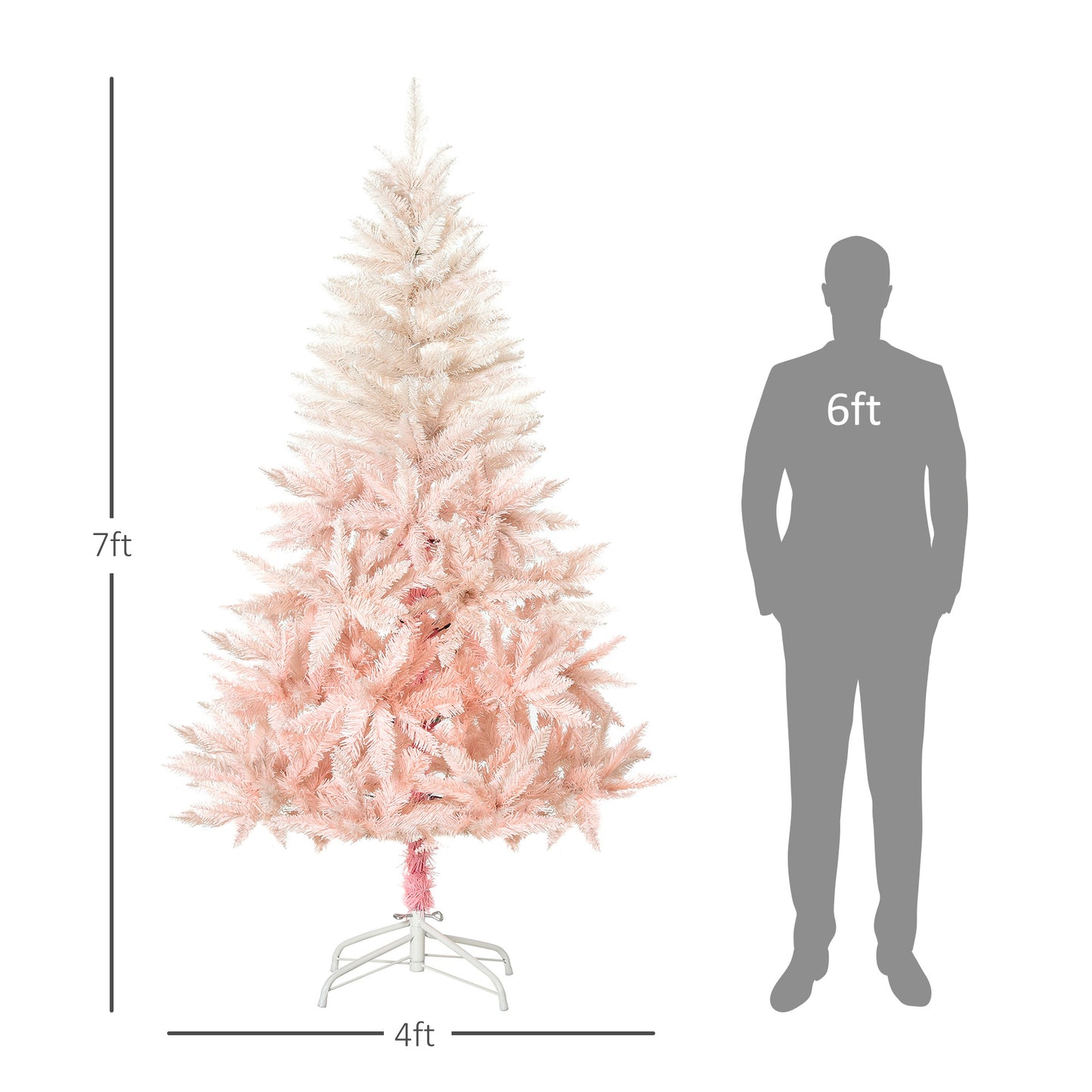 7ft Unlit Pink Spruce Artificial Christmas Tree with 1000 Tips