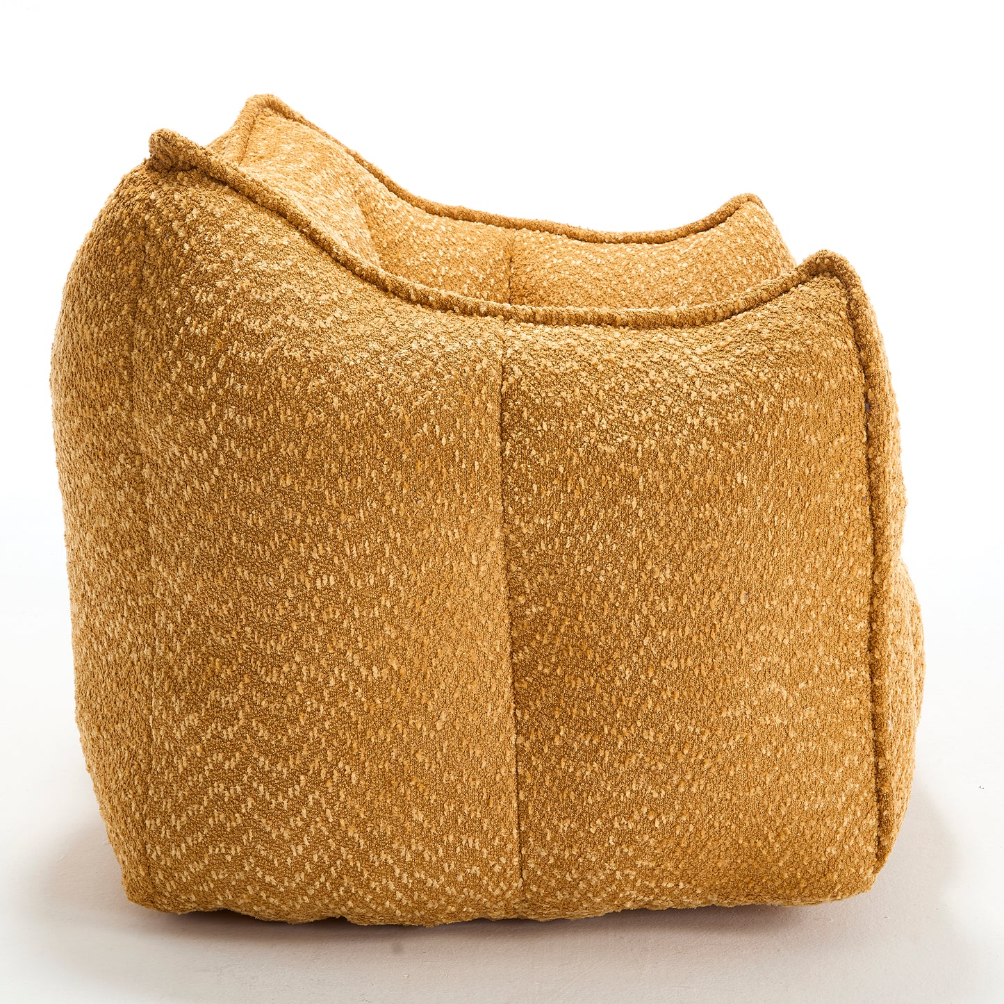 Yellow Chenille Bean Bag Chair - Comfortable Lazy Sofa for Adults