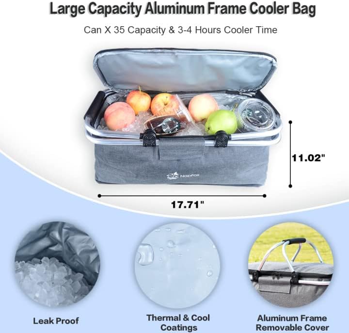 Collapsible 140L Wagon with Canopy and Cooler Bag - Pink