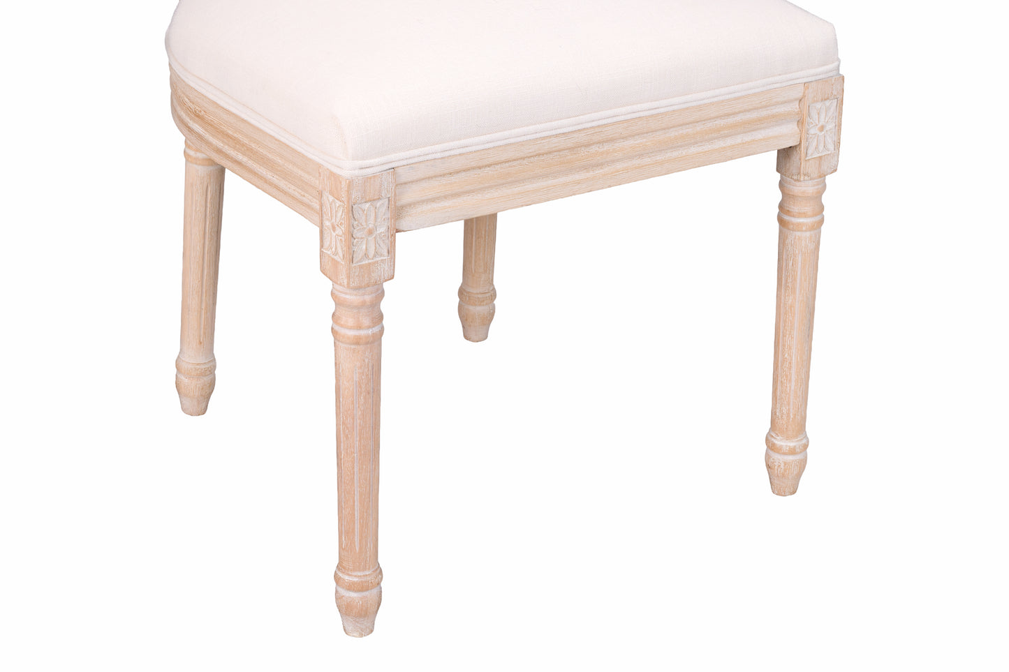 French Country Dining Chairs Set of 2 - Upholstered Rattan Back