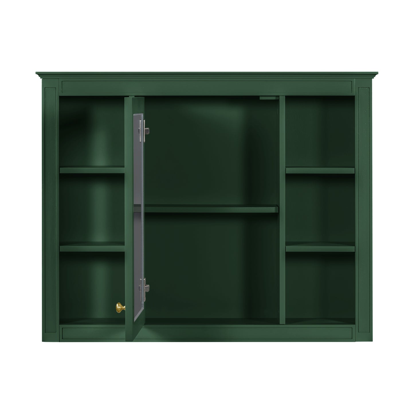 35'' x 28'' Wall Mounted Bathroom Storage Cabinet with Mirror - Green