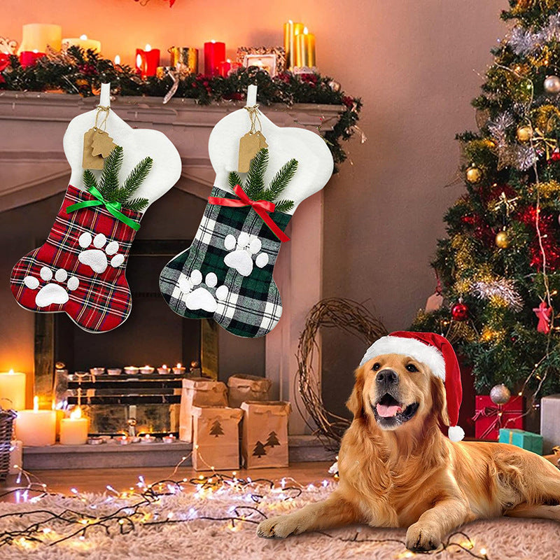 Christmas Pet Socks Hanging Decoration Gift Bag - Cross-border Holiday Decor