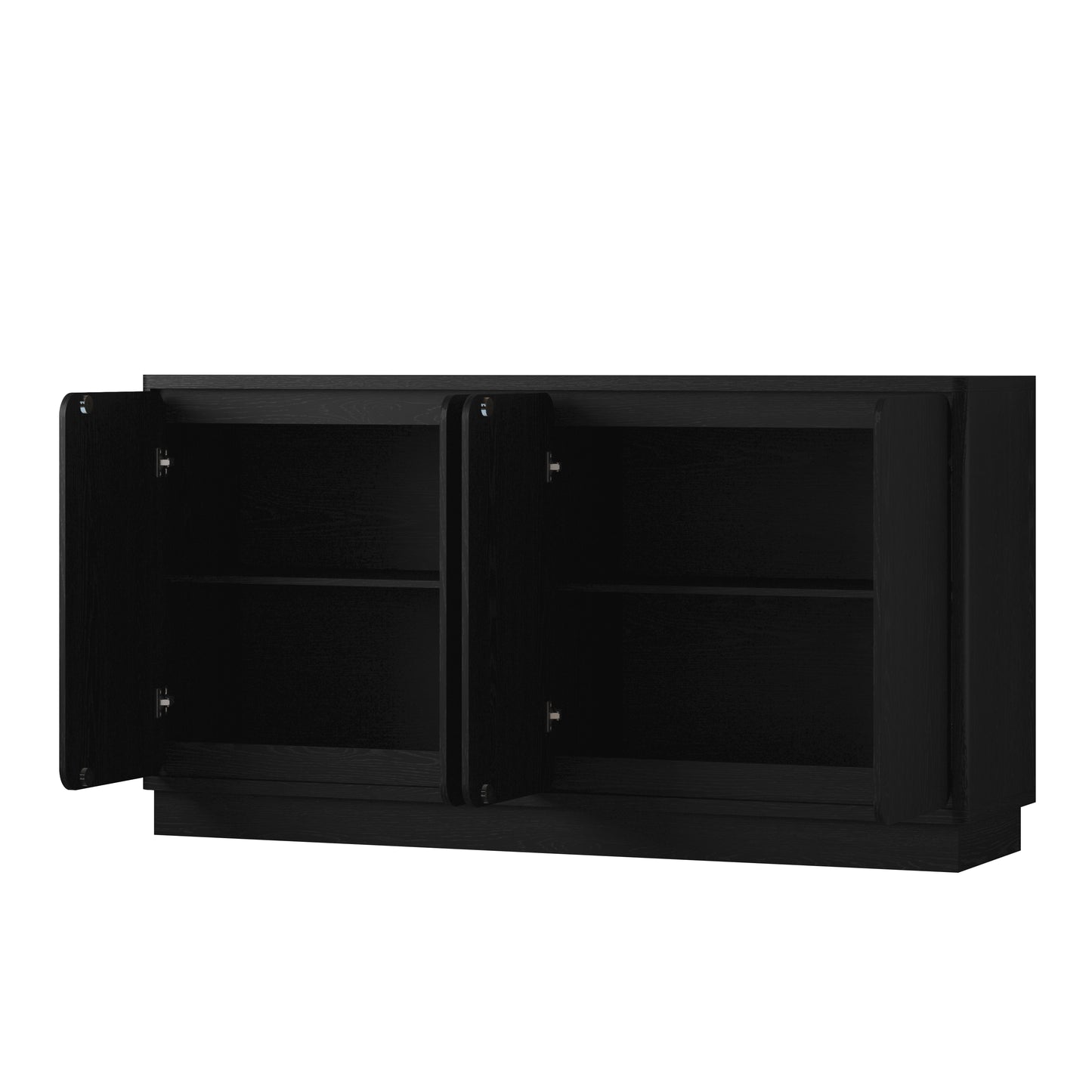 59.1-Inch Black 4-Door Sideboard Buffet Cabinet with Adjustable Shelves