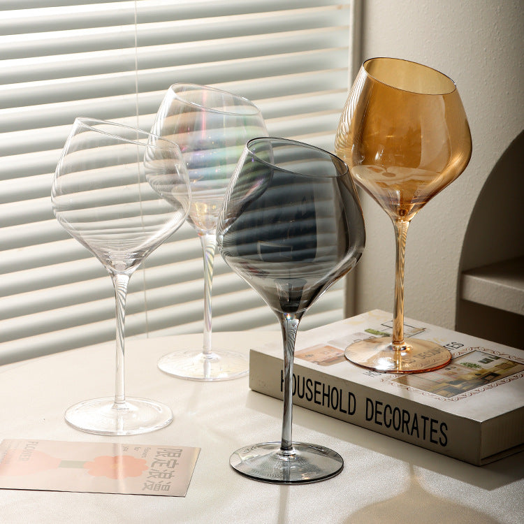Beveled Crystal Wine Glass Set - Red, Champagne & Big Belly Styles