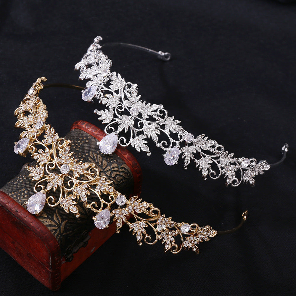 Wedding Headpiece Leaf with Rhinestones