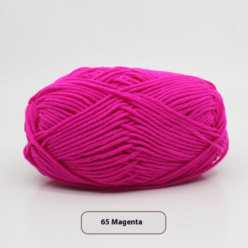 Four-Strand Milk Cotton Crochet Yarn Balls for Craft Projects - Multiple Colors