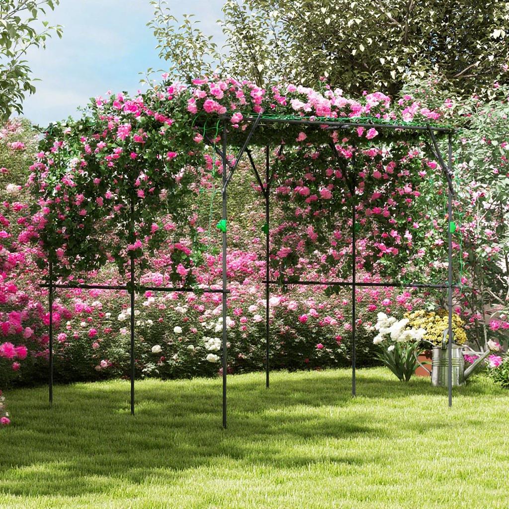 Metal Garden Arch Trellis for Climbing Plants - Black