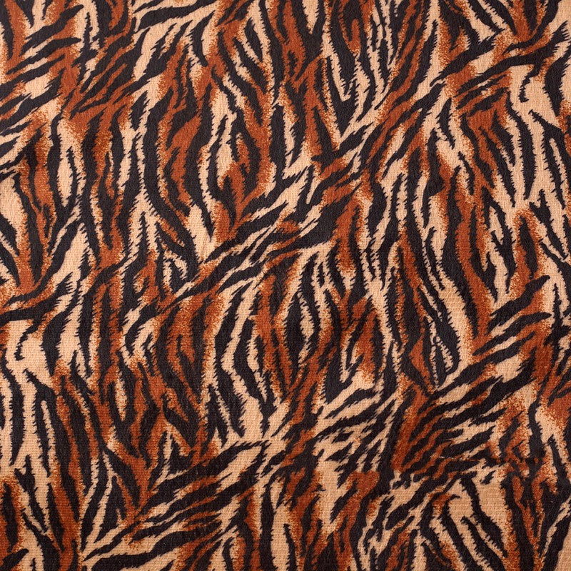 Short Plush Animal Print Fabric - Decorative Polyester Cloth for Sewing & Crafts