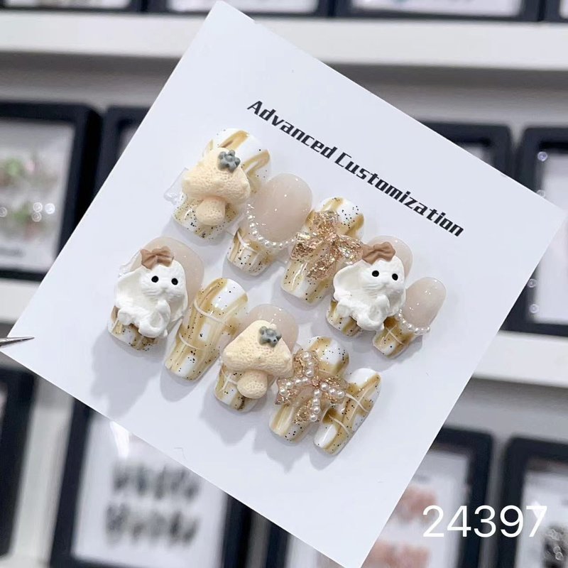 Hand-Painted Stick-On Nail Art Crystals - Removable