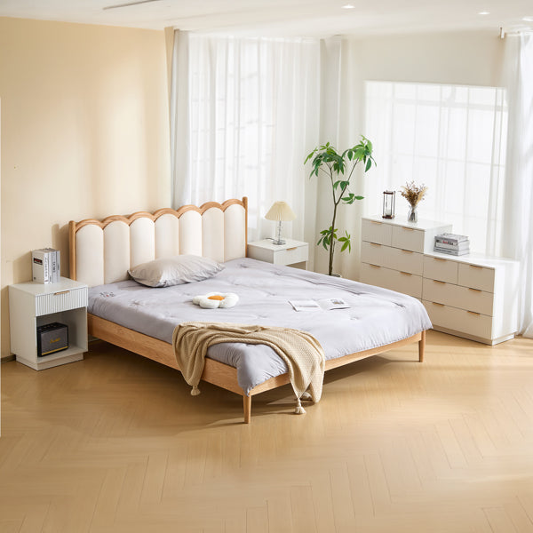 White Night Stand with Drawer & Shelf - 45x40x60cm
