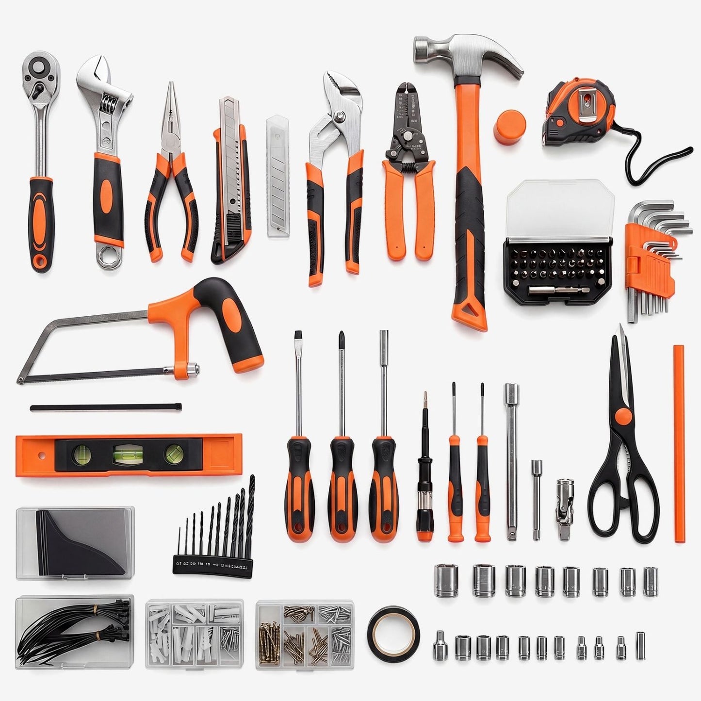 Home and Auto Repair Tool Kit with Drawer Storage Toolbox - Complete Hand Tools Set for DIY and Professional Use