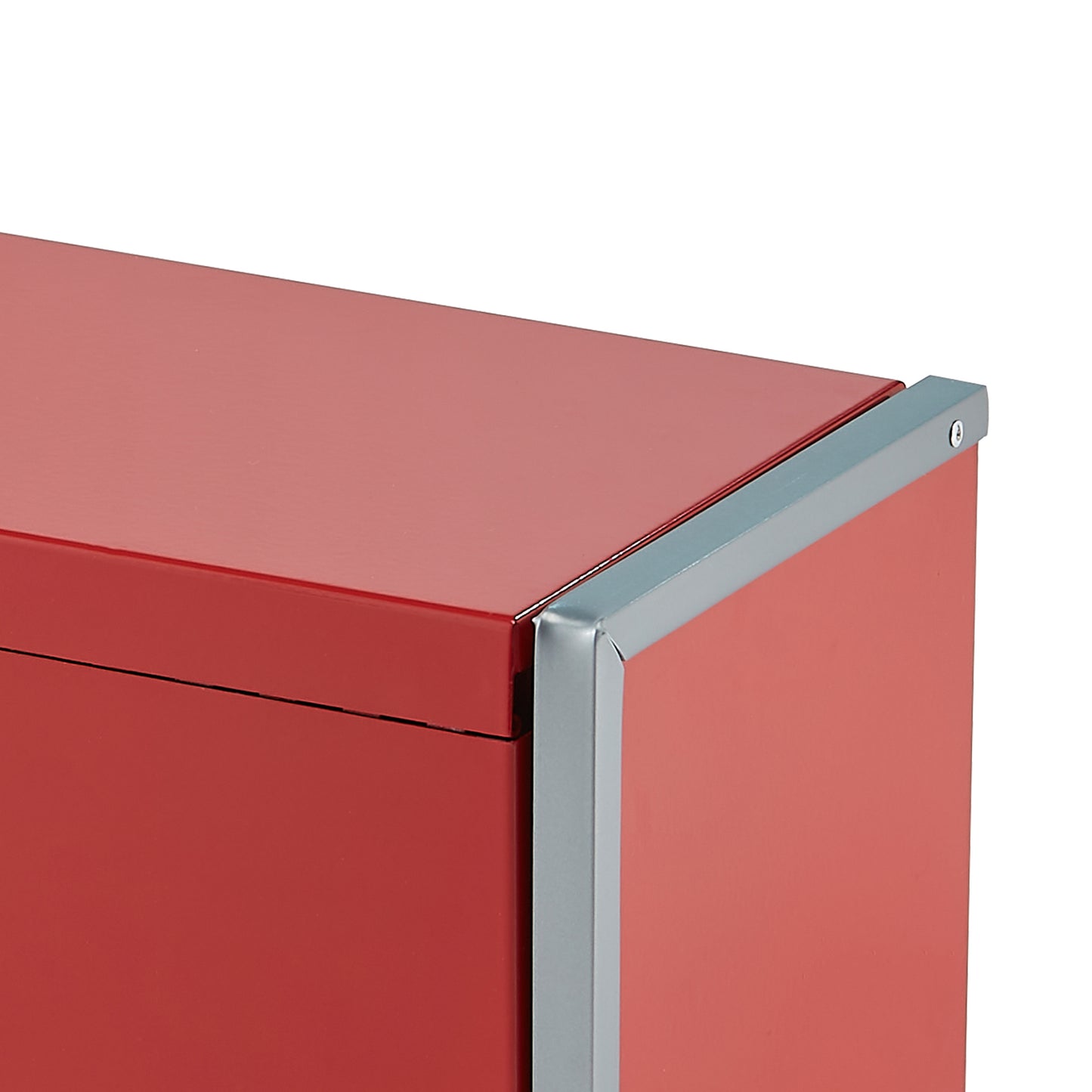 8.6-Inch Portable Metal Tool Box with 3 Drawers and Locking Lid
