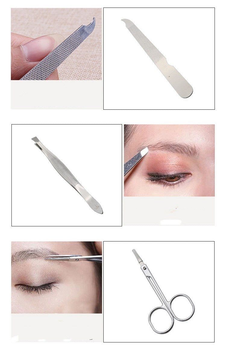 Manicure Nail Art Tool Set 7-Piece Nail Care Kit Stainless Steel & Carbon Steel