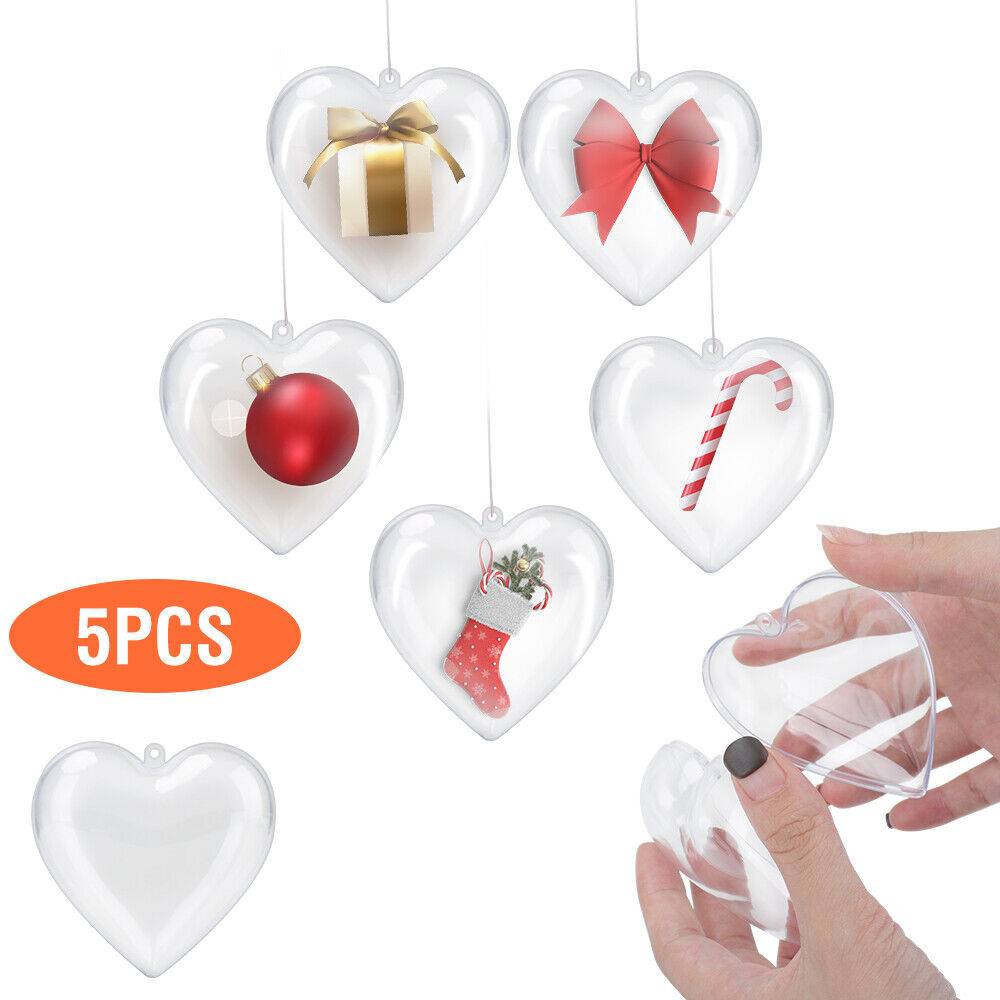 5PC Transparent Christmas Tree Baubles - DIY Ornament Decorations