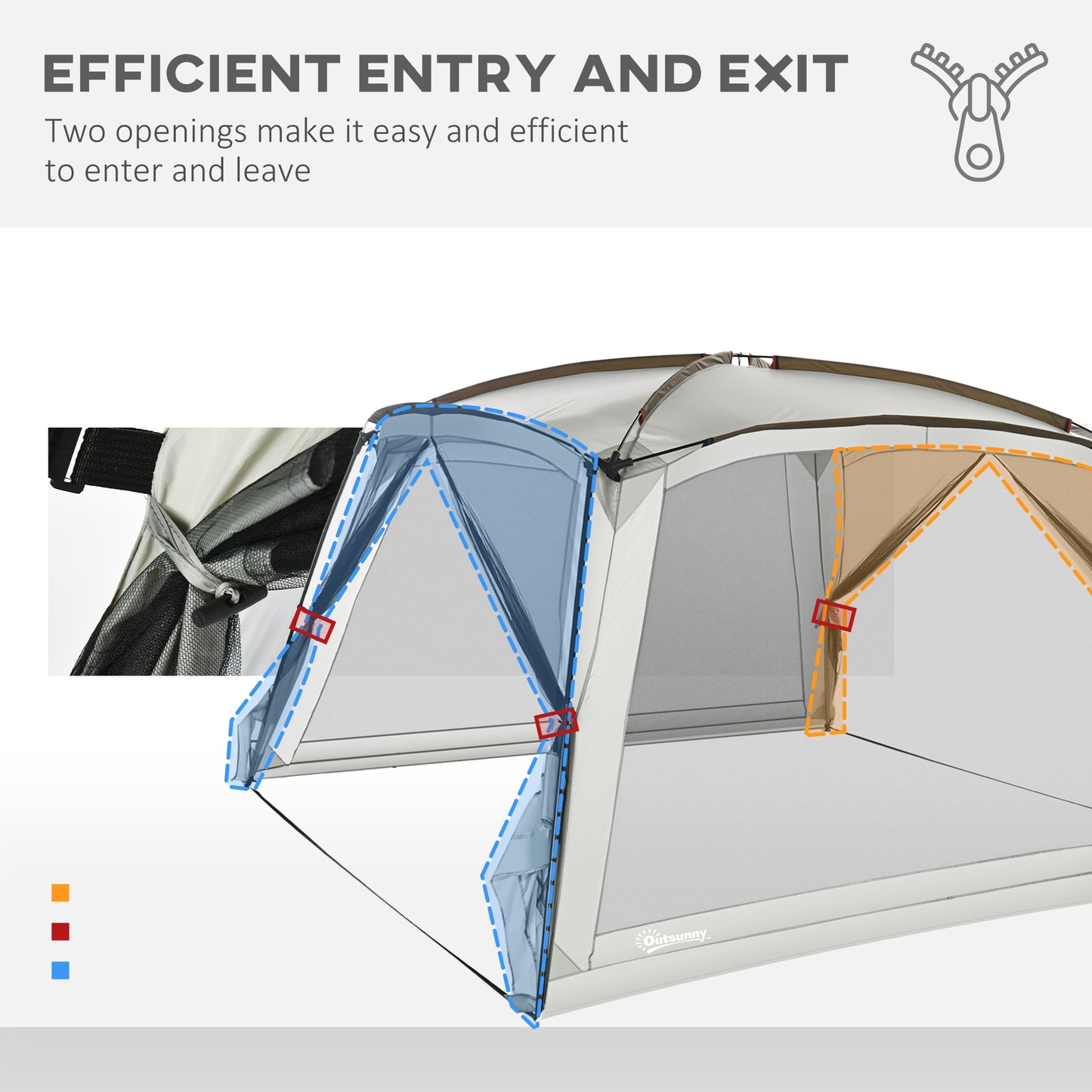 12x12 UV50+ Screen Tent with 2 Doors & Carry Bag - White