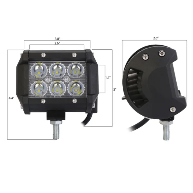 4 Pack 18W Dual Row LED Spot Light Cube Pods for Off-Road & Work Lighting