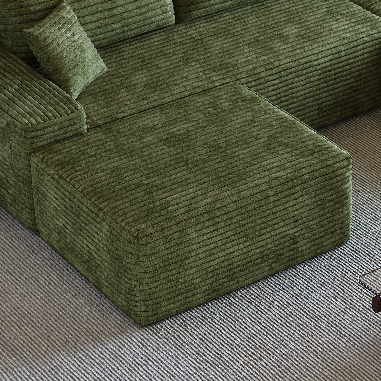 Green Fabric Ottoman - Y159 Model