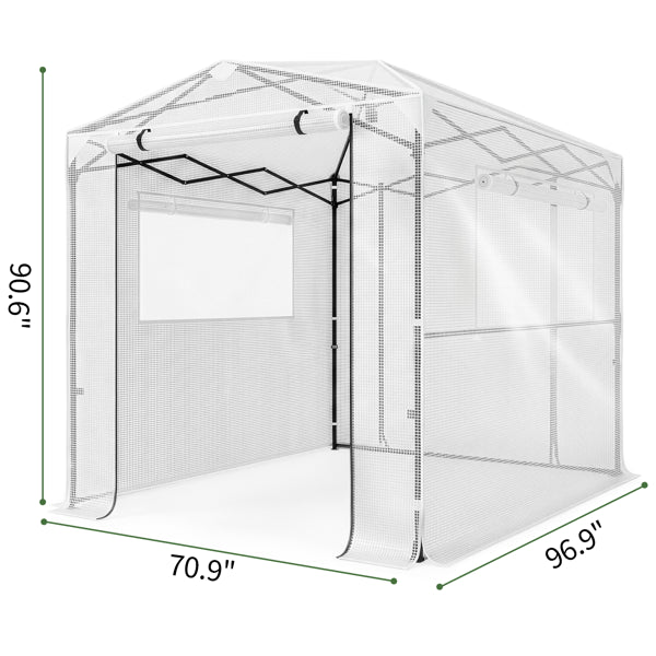 8x6ft Foldable Greenhouse Shed - Plastic Sprayed Iron Mesh