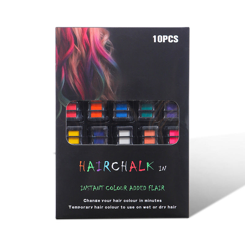 Colorful Hair Dye Comb Set - 10-Color Hair Chalk for Creative Hair Coloring