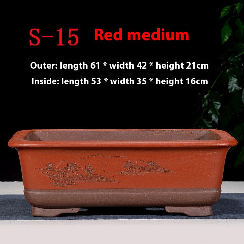 Rectangular Non-Porous Rockery for Bonsai Trees Garden Decor