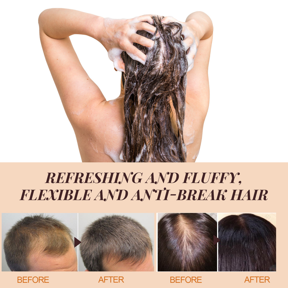 Horse Oil Shampoo Deep Cleansing Scalp Dandruff Control Fluffy