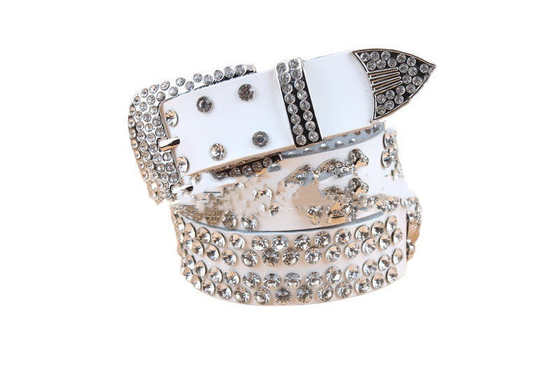 Western Cowboy Rhinestone Belt for Women - High-Quality Rivet Fashion Accessory