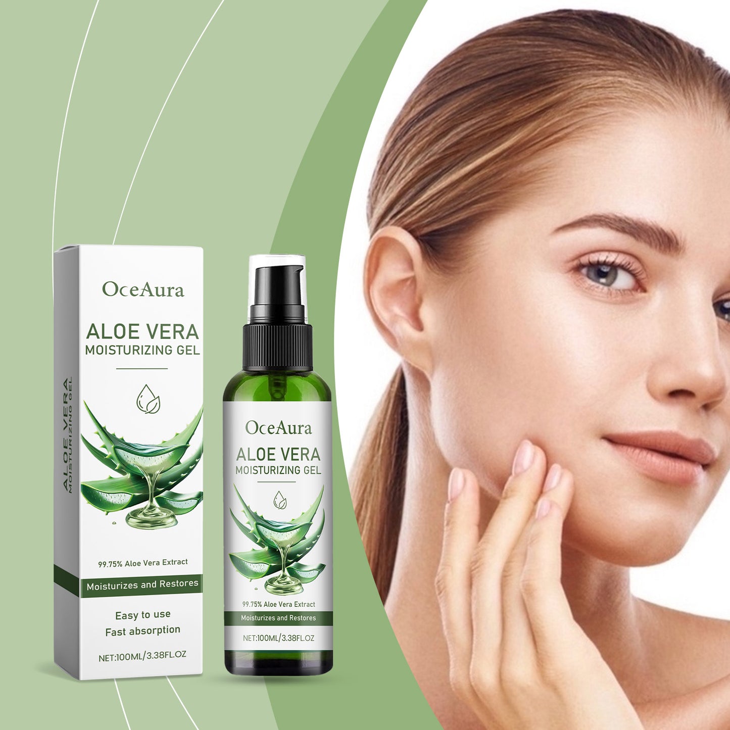 Aloe Vera Moisturizing Gel - 100ml Facial Skin Repair & Nourishing Treatment
