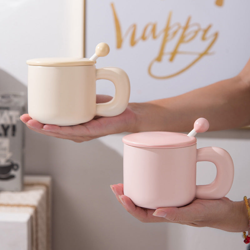 Ceramic Drinking Mug for Office Water - 380ml, Multi-Color