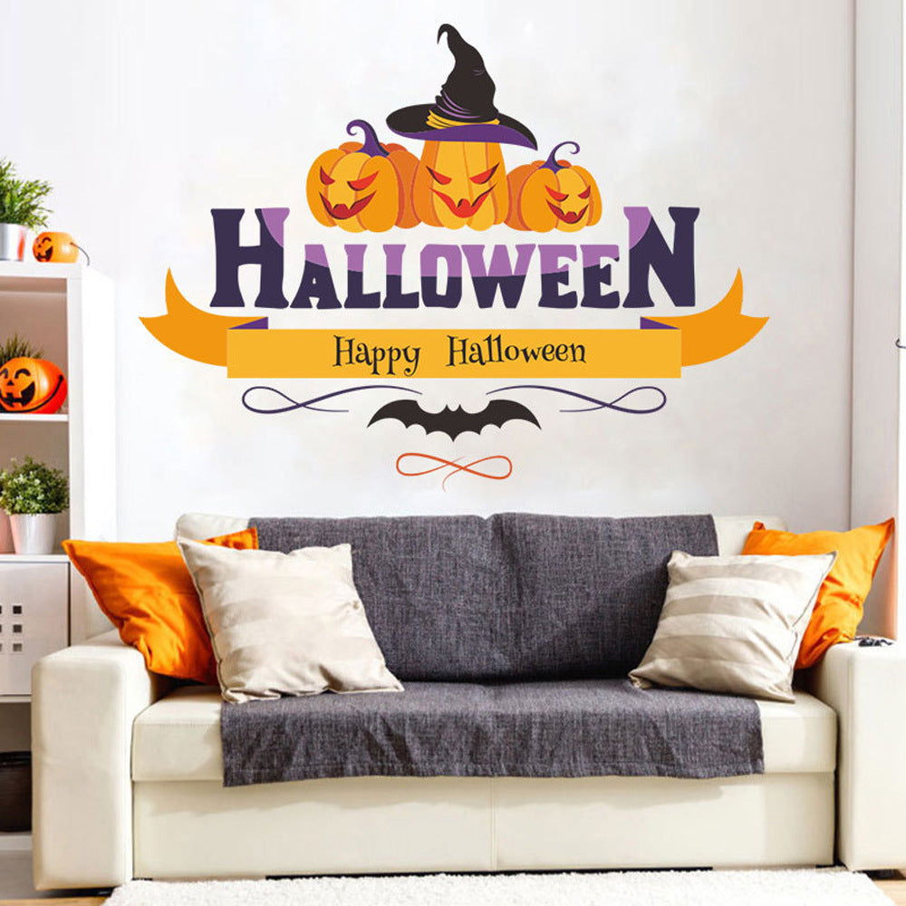 Halloween Wall Sticker Pumpkin Pattern Decor for Party & Home