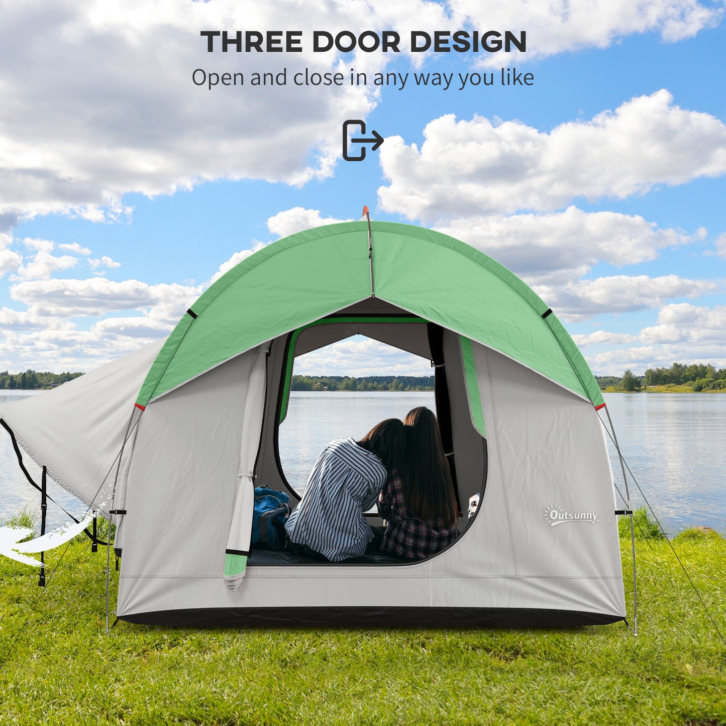 Waterproof SUV Tent for 5-6 Person Camping - Gray & Green