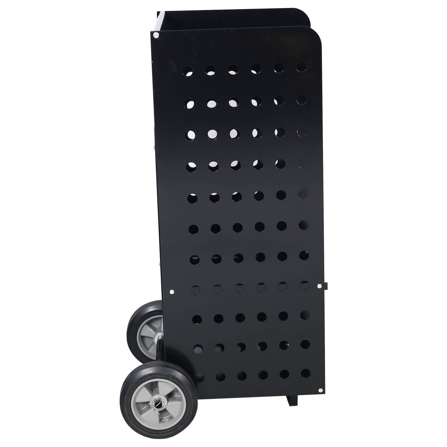 Firewood Cart with Rubber Wheels - Outdoor Log Rolling Carrier Black