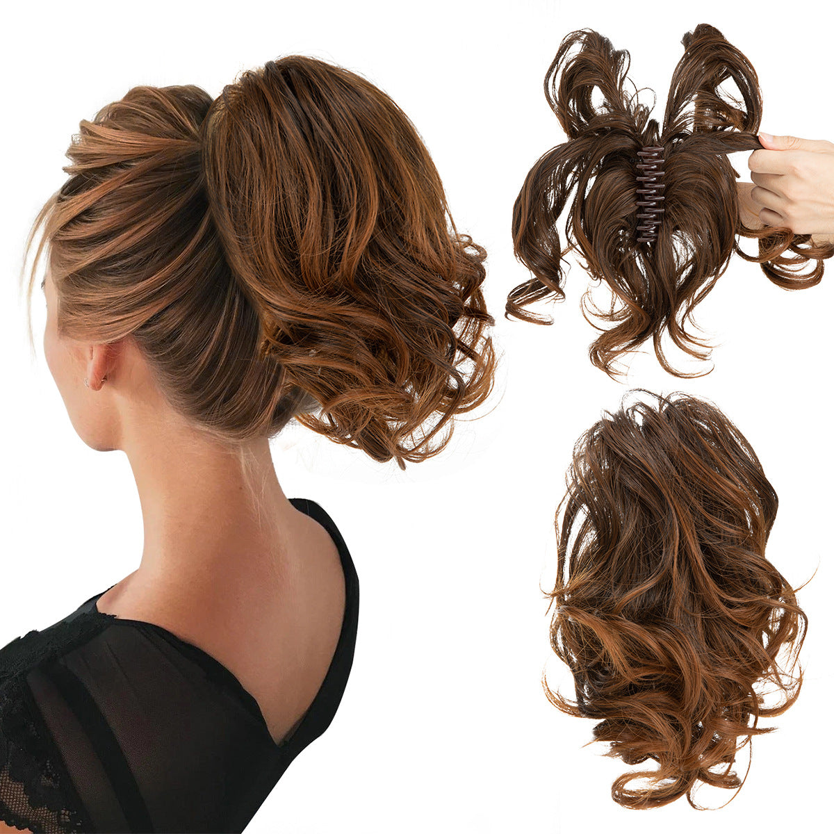 Adjustable Short Ponytail Wig Grip for Women - Natural Fluffy Hair Accessory
