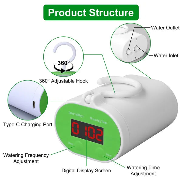 Automatic Watering System Kit with Timer for 12 Plants - White