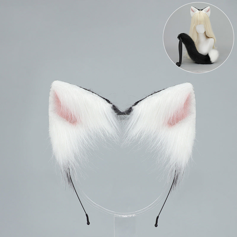 Cat Ear Headband and Tail Set - Plush, Trendy Cat Costume Accessory