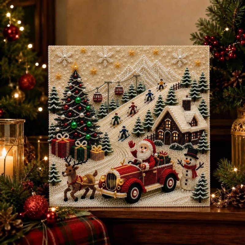 Christmas 5D Diamond Painting DIY Pearl Art Kit - Multiple Sizes & Styles