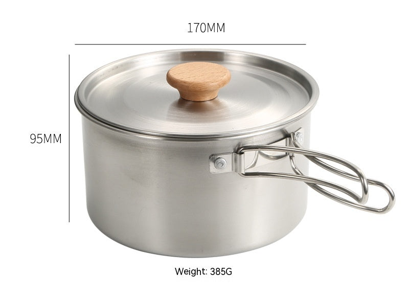 Portable Outdoor Cookware Set with Folding Pans & Windproof Gas Stove