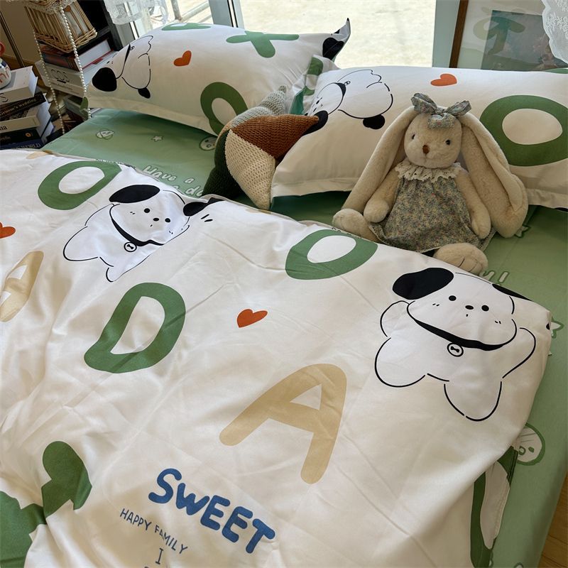 Washed Cotton Bed Sheet Quilt Cover Set - Multiple Sizes & Patterns