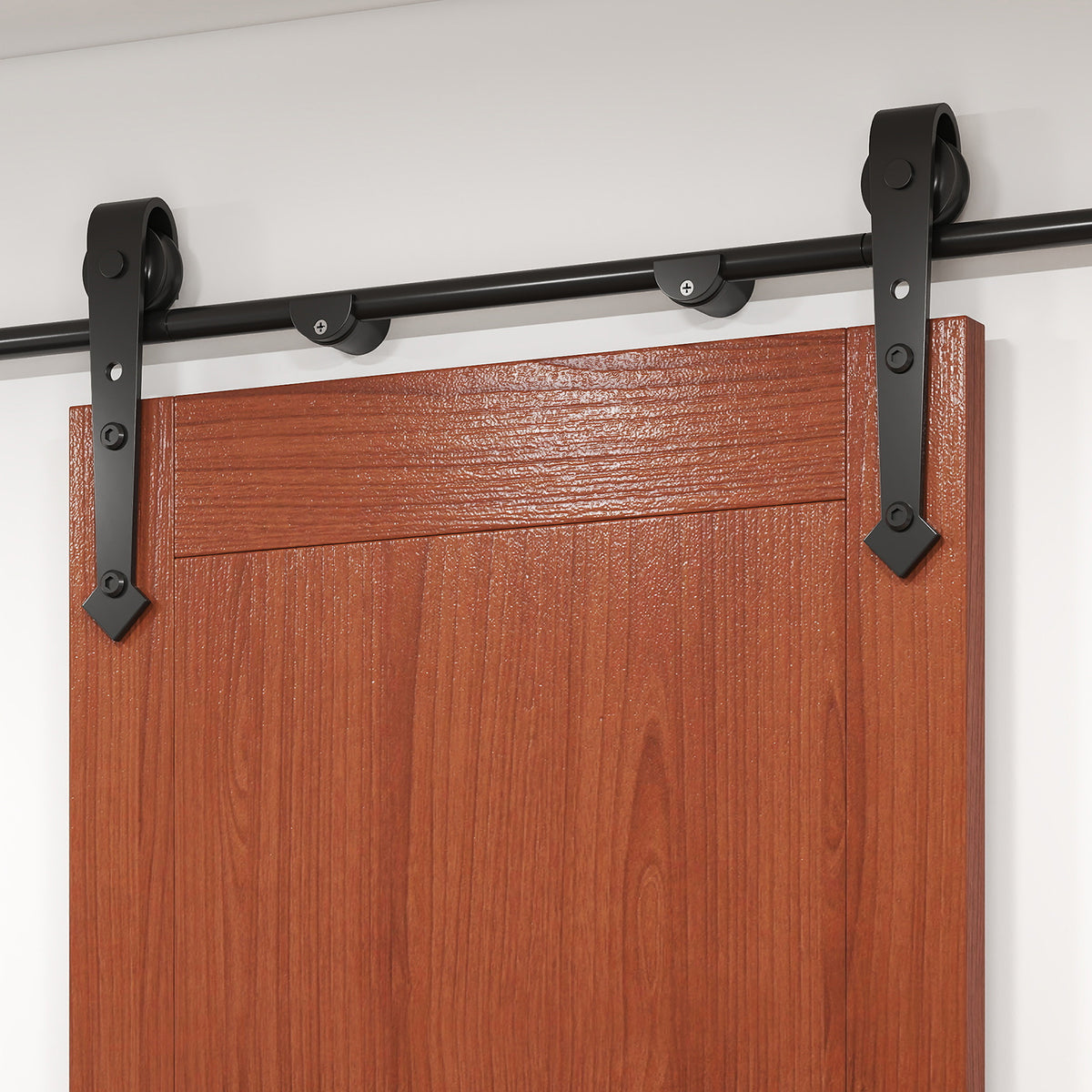 Heavy Duty Sliding Barn Door Hardware Kit 6FT Track for Interior & Exterior