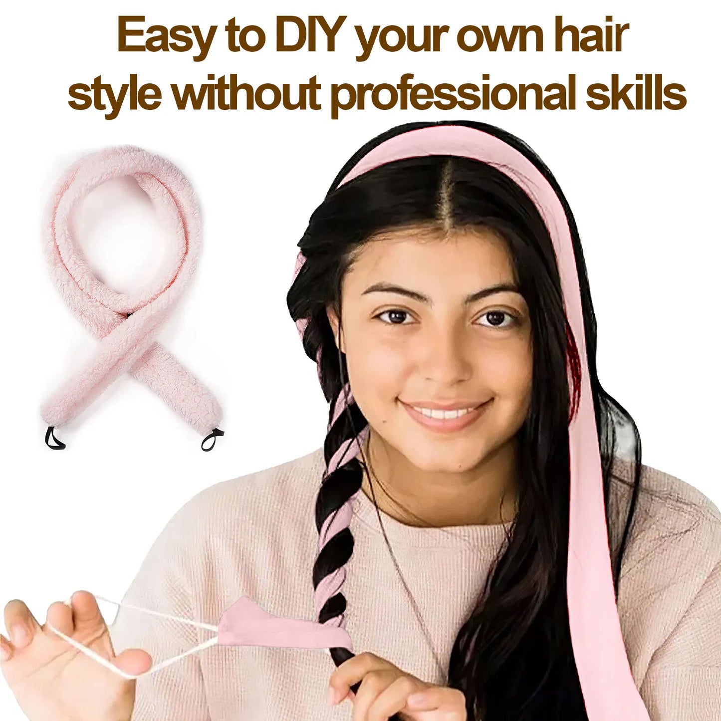 Satin Heatless Hair Curler Set - Overnight Natural Wave Styling Tool