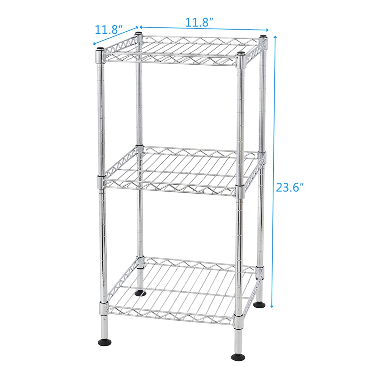 3-Tier Metal Wire Shelving Rack - Storage Unit for Bathroom, Kitchen, Laundry