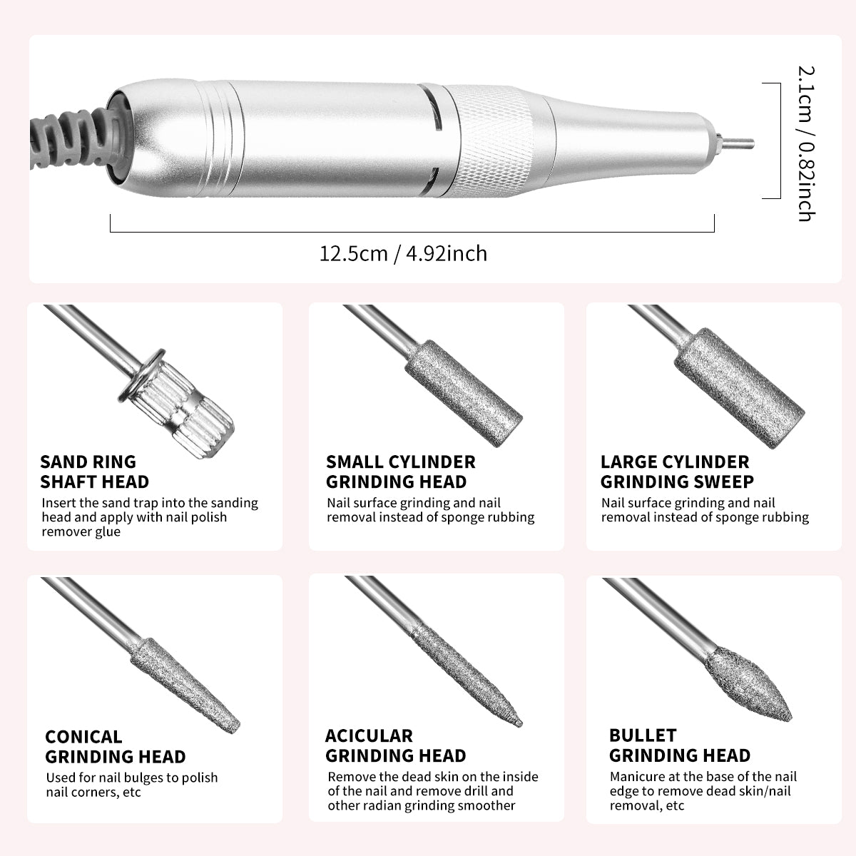 45000RPM Rechargeable Electric Nail Drill Kit - Portable E-File with 6 Bits