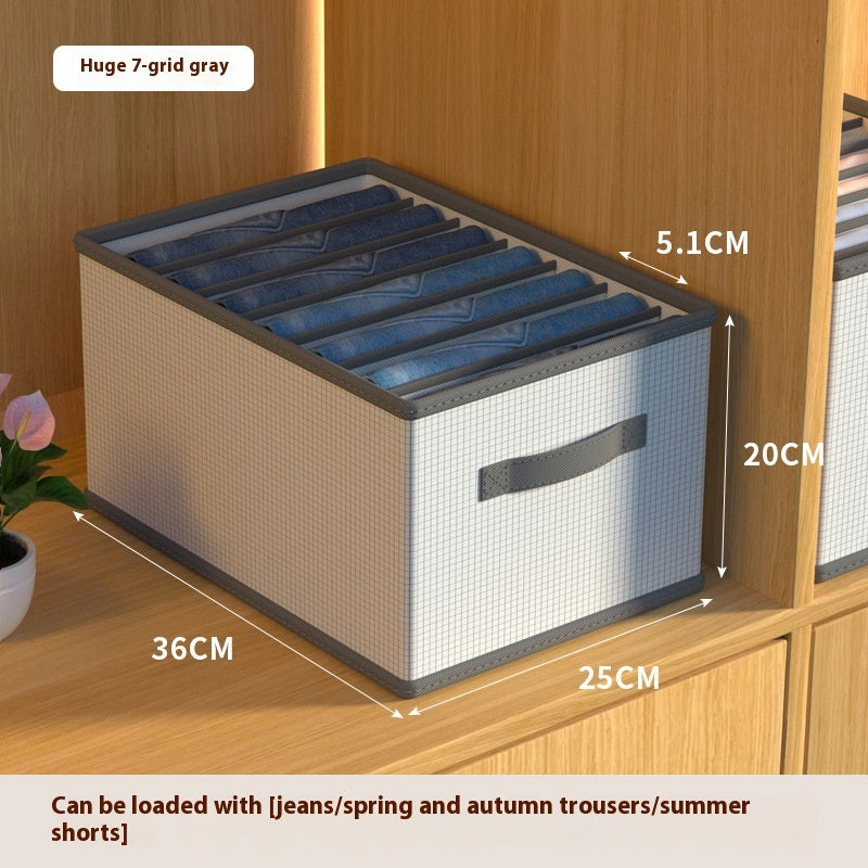 Multi-Grid Bedroom Clothes Storage Box Foldable Stackable Wardrobe Organizer