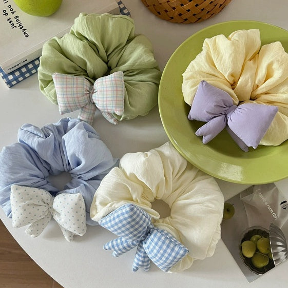 Bow Hair Tie Handmade Cotton-Filled Hairband - Multiple Colors